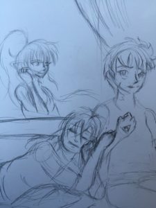 10 Minute sketch Mai, Tetsu, and Kyle
