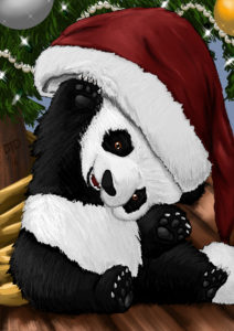 Baby Panda in Santa Hat