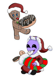 Holiday doughnut website characters design pt1